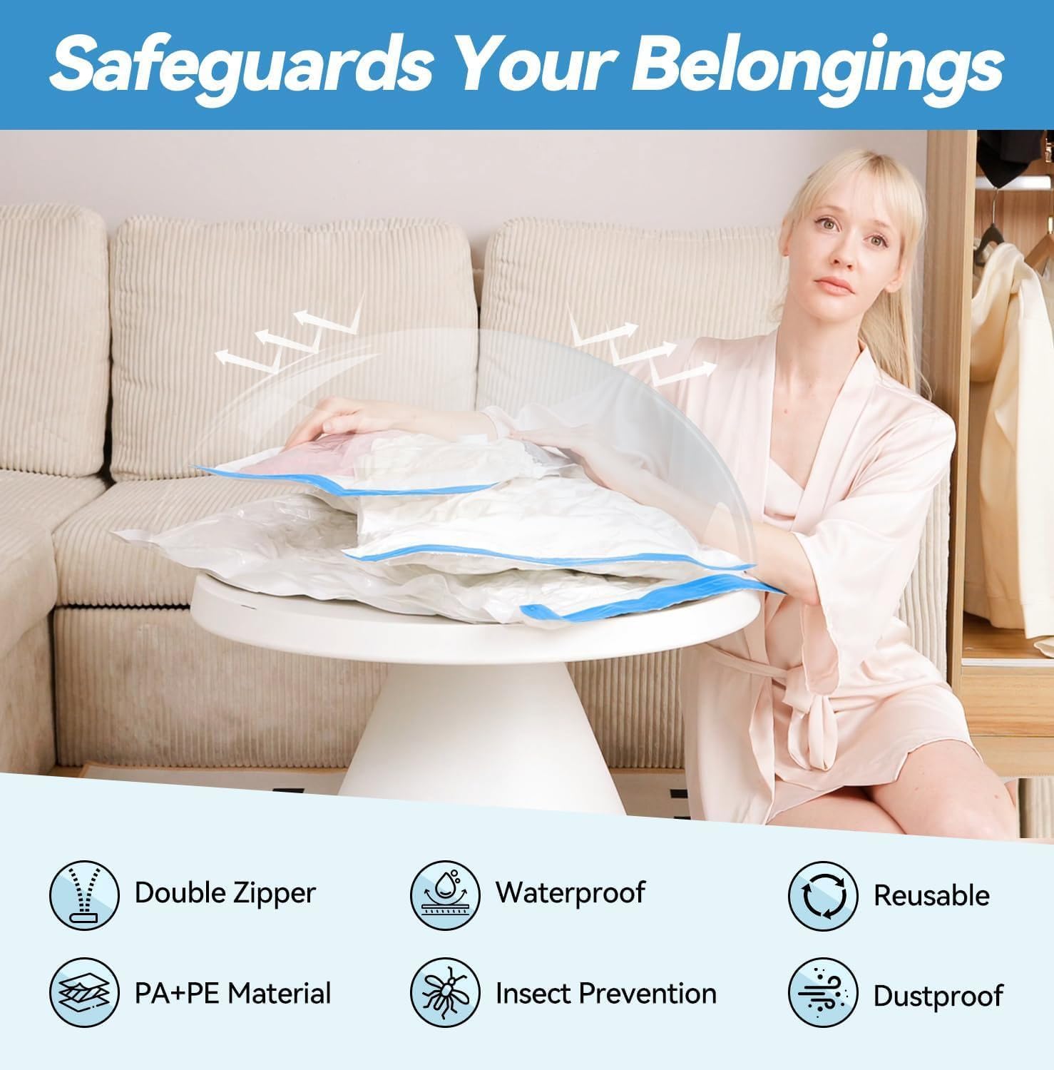 【Clearance Sale】Thickened Vacuum Compression Bag, Transparent Quilt Vacuum Bag, Storage Bag, Household Clothing Storage And Sorting Bag(For the Pump to Search 1001578541)