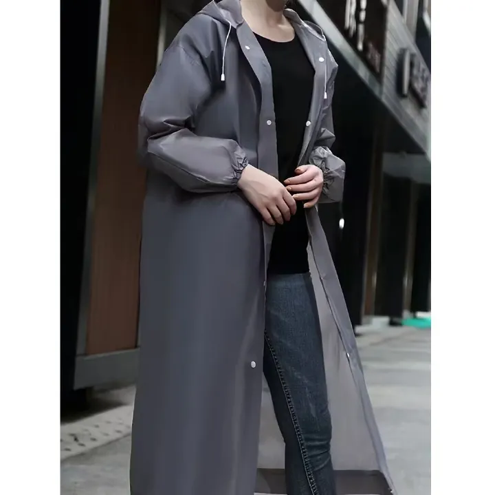 1-Piece Outdoor Sports Adult Raincoat, Windproof Waterproof EVA Thickened Full-Body Coverall Rain Poncho for Travel, Outdoor Cycling, Hiking, Portable Adult Men's Women's Raincoat