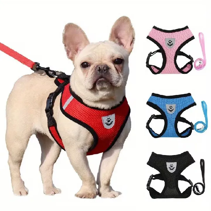 Cat Dog Harness Adjustable Vest Walking Lead Leash For Puppy Dogs Collar Mesh Harness For Small Medium Dog Cat Pet Accessories