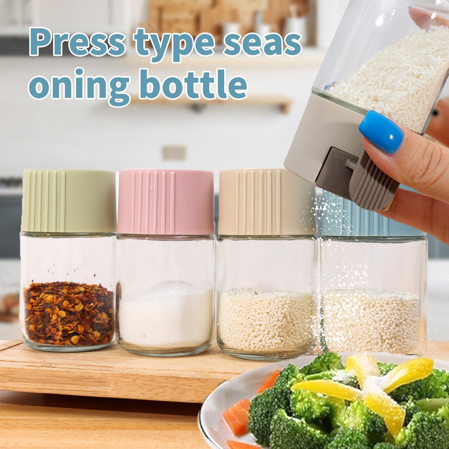 【Clearance Sale】Quantitative 100ml Control Salt Bottle Household Seasoning Bottle Tablet Type Tank Storage Tank Kitchen Supplies
