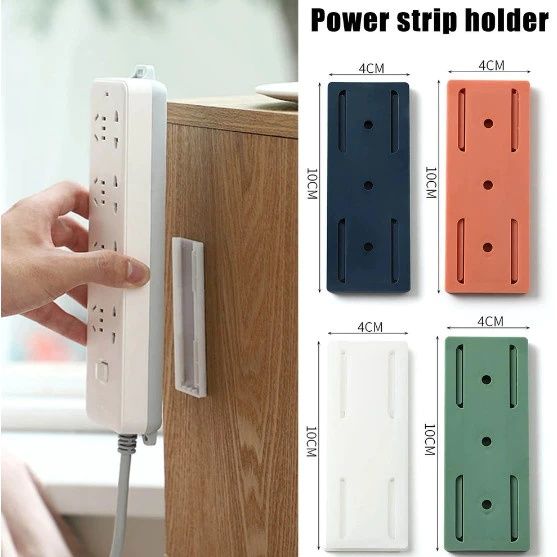 【Clearance Sale】Self Adhesive Wall-mounted Power Strip Holder/Punch Free Socket Panel Plug Fixer for Power Strip Holder Organizer