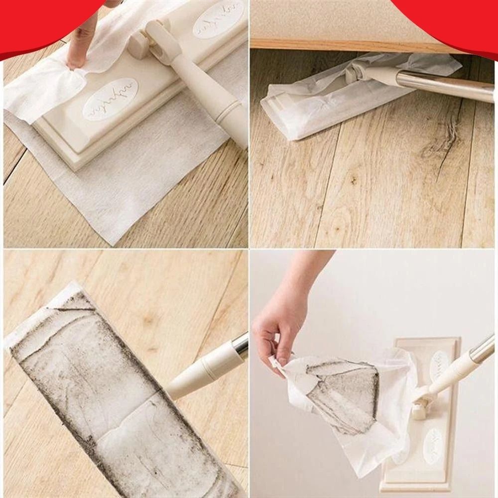 【Clearance Sale】360° Spin Dry/Wet Static Duster Paper Flat Dust Mop Super Wet Mop Wiping Cloth Floor Mop(Only Mop,for Dry/Wet Wipes to Search 1001580973)