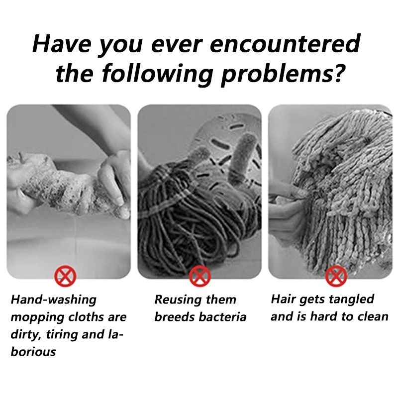 【Clearance Sale】360° Spin Dry/Wet Static Duster Paper Flat Dust Mop Super Wet Mop Wiping Cloth Floor Mop(Only Mop,for Dry/Wet Wipes to Search 1001580973)