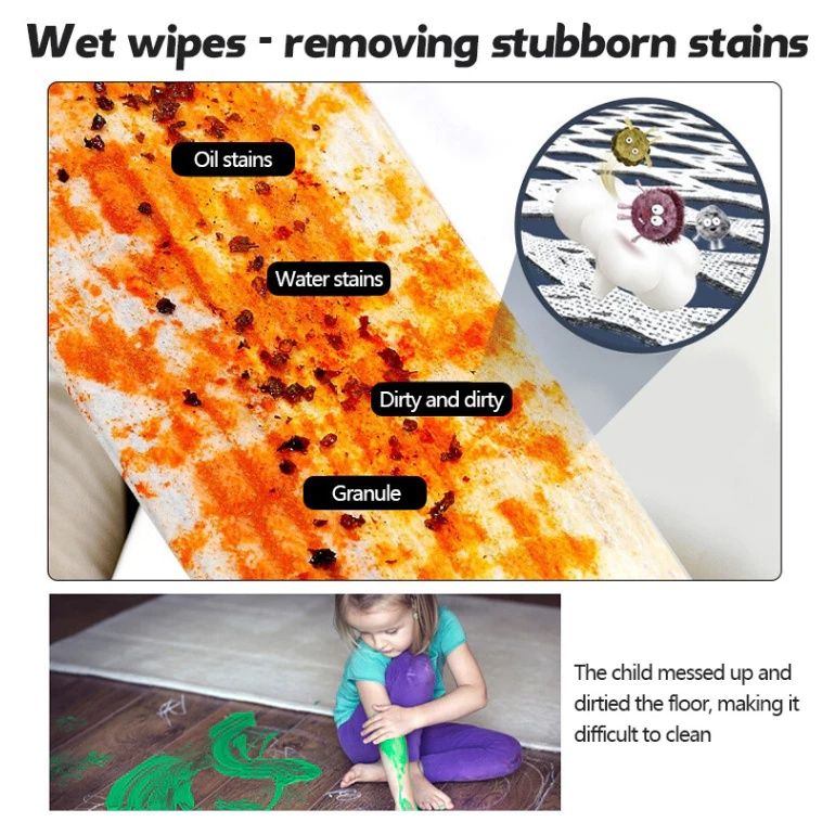 【Clearance Sale】360° Spin Dry/Wet Static Duster Paper Flat Dust Mop Super Wet Mop Wiping Cloth Floor Mop(Only Mop,for Dry/Wet Wipes to Search 1001580973)