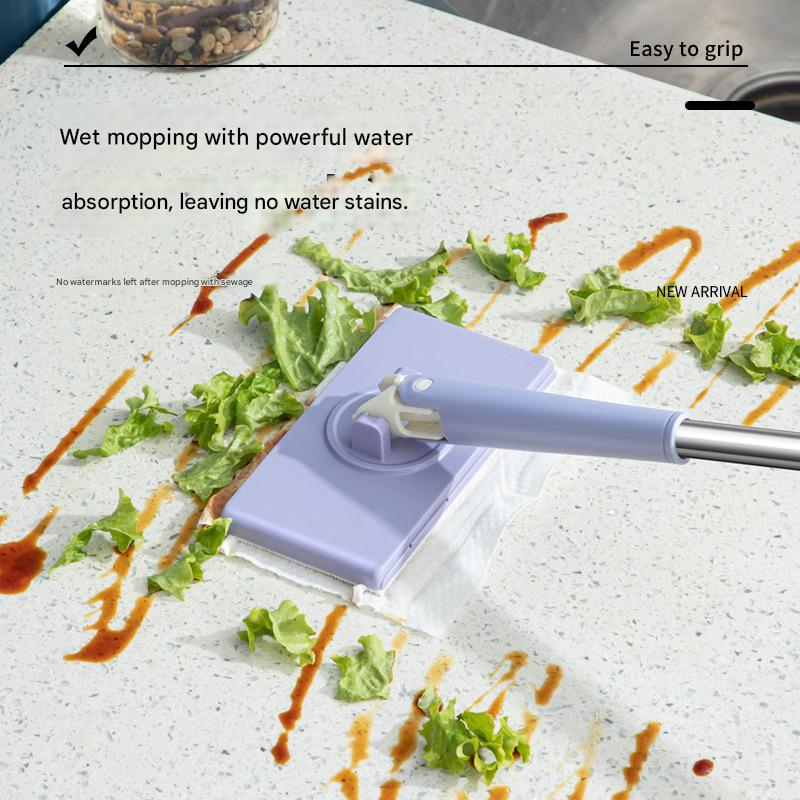 【Clearance Sale】 Automatic Cloth Clip mop, Bathroom mop, Household Cleaning Tablet, Small mop, Multifunctional face Towel mop, Dry and Wet Dual-Purpose(For Wipe Cloth to Search 1001580973)
