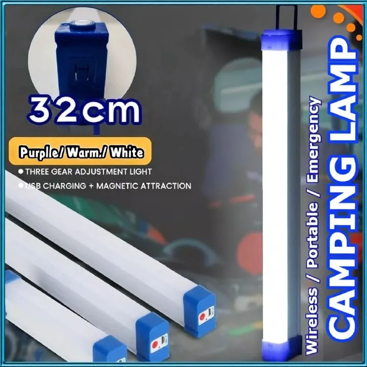 32cm LED Light Tube, Portable USB Rechargeable Emergency Light, Camping Magnetic Light, Magnetic Suspension Portable Light Bulb for Emergency,Night Market,Outdoor Lighting, emergency house light