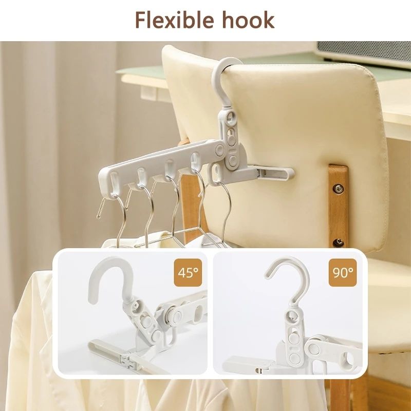 【Final Clearance】Foldable Clothes Hanger 5 Holes Folding Drying Rack Heavy-Duty Drying Rack 360 Degree Hook Portable Travel Hanger for Closet Organizer Cabinet Bathroom Drawer Hotel Dormitory