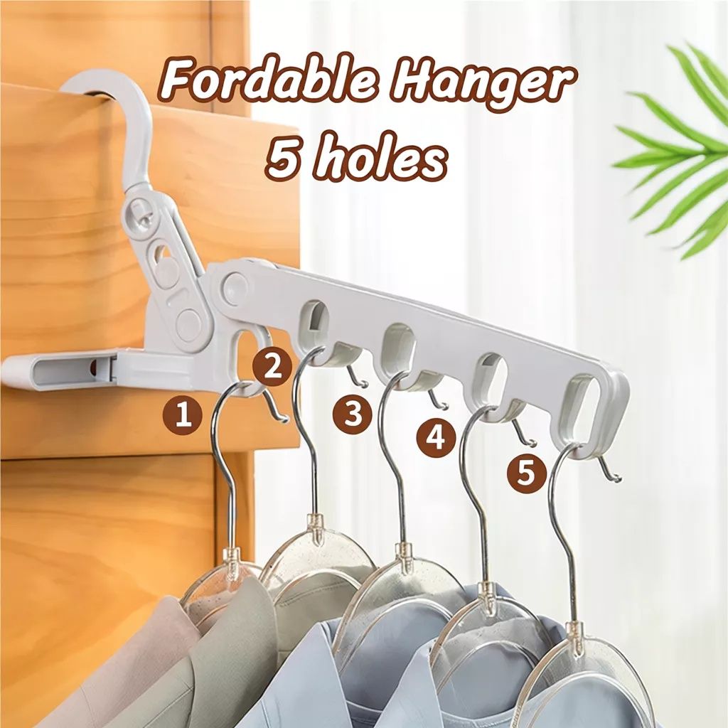 【Final Clearance】Foldable Clothes Hanger 5 Holes Folding Drying Rack Heavy-Duty Drying Rack 360 Degree Hook Portable Travel Hanger for Closet Organizer Cabinet Bathroom Drawer Hotel Dormitory