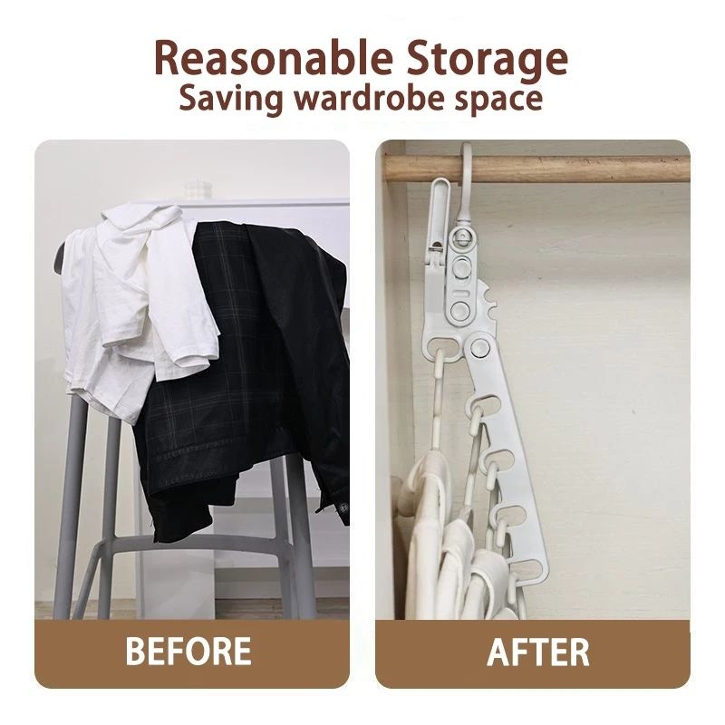 【Final Clearance】Foldable Clothes Hanger 5 Holes Folding Drying Rack Heavy-Duty Drying Rack 360 Degree Hook Portable Travel Hanger for Closet Organizer Cabinet Bathroom Drawer Hotel Dormitory