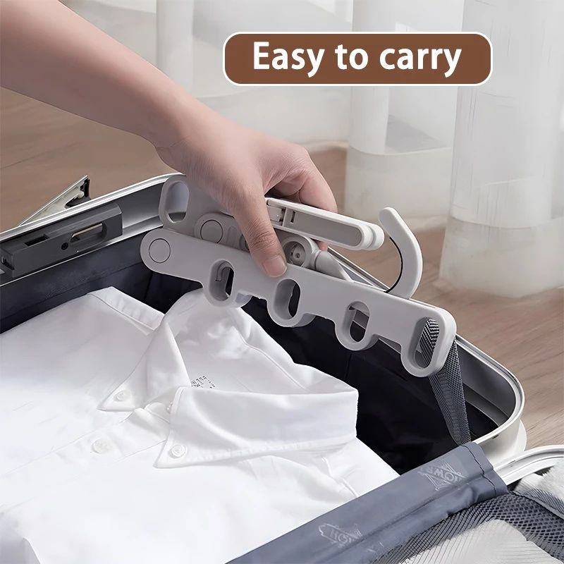 【Final Clearance】Foldable Clothes Hanger 5 Holes Folding Drying Rack Heavy-Duty Drying Rack 360 Degree Hook Portable Travel Hanger for Closet Organizer Cabinet Bathroom Drawer Hotel Dormitory
