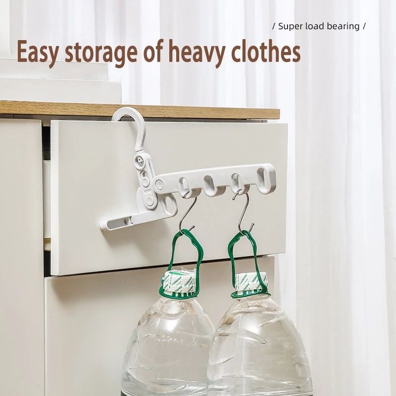 【Final Clearance】Foldable Clothes Hanger 5 Holes Folding Drying Rack Heavy-Duty Drying Rack 360 Degree Hook Portable Travel Hanger for Closet Organizer Cabinet Bathroom Drawer Hotel Dormitory