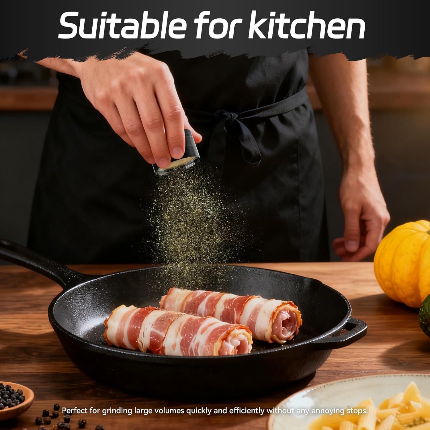 【Clearance Sale】Manual Spice Crusher – Stainless Steel & Zinc Alloy – Hand-Crank Mill for Peppercorns, Cloves, Cumin, and Whole Kitchen Spices