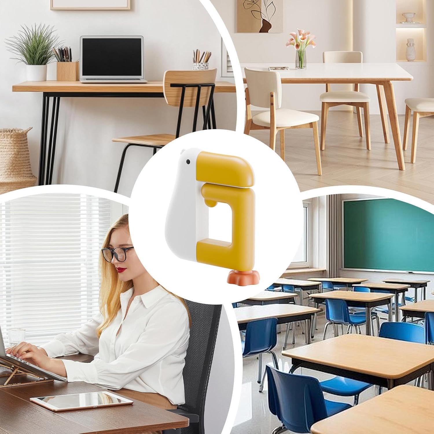 【Clearance Sale】Portable Duck Shaped Detachable Non-Slip Folding Table Hook – No-Drill Purse Hanger & Bag Clamp for School/Office Desk Storage & Organization