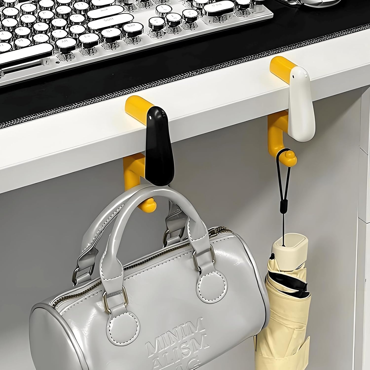 【Clearance Sale】Portable Duck Shaped Detachable Non-Slip Folding Table Hook – No-Drill Purse Hanger & Bag Clamp for School/Office Desk Storage & Organization