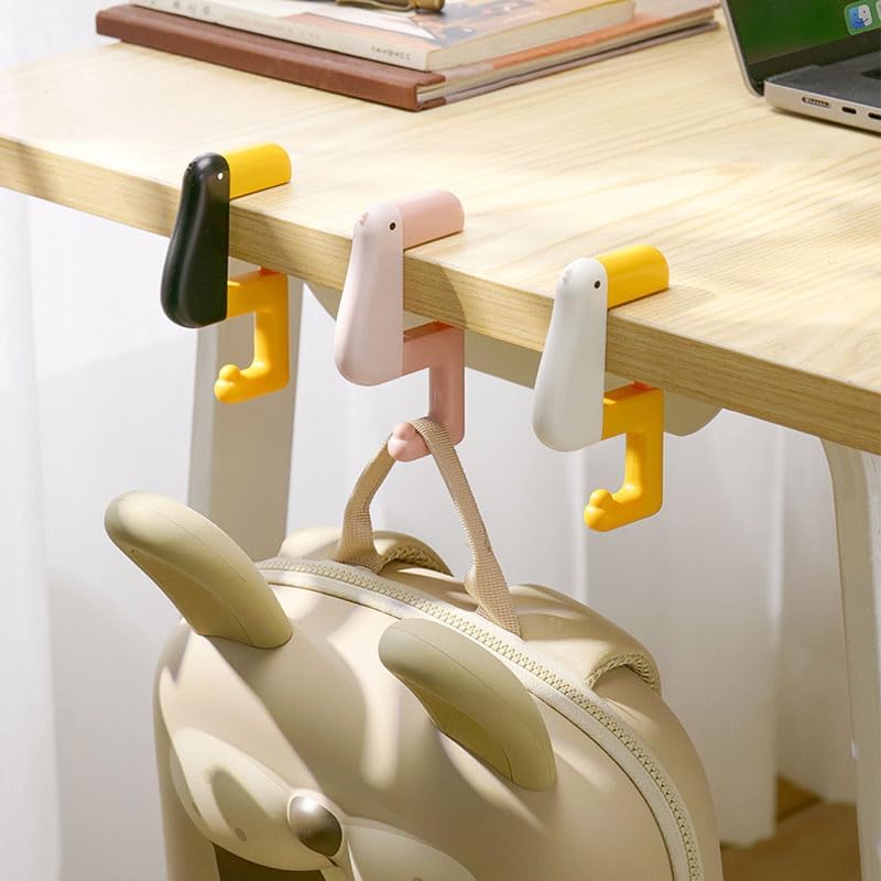 【Clearance Sale】Portable Duck Shaped Detachable Non-Slip Folding Table Hook – No-Drill Purse Hanger & Bag Clamp for School/Office Desk Storage & Organization