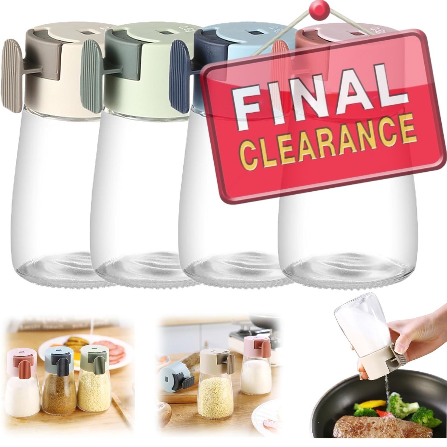 【Clearance Sale】Quantitative 100ml Control Salt Bottle Household Seasoning Bottle Tablet Type Tank Storage Tank Kitchen Supplies