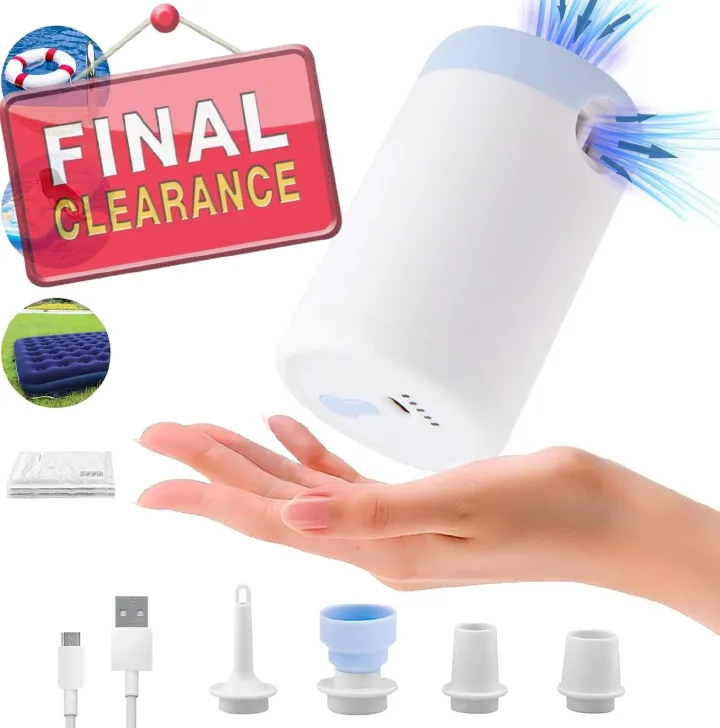 【Clearance Sale】Portable Cordless Air Mattress Pump to Inflate Deflate Pool Floats, Sleeping Pads, Swimming Ring, Vacuum Storage Bags(For Vacuum Bags to Search 1001578476 )
