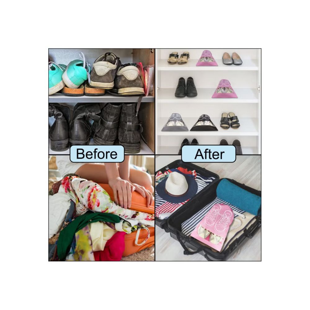 【Clearance Sale】Shoe Bags for Travel – 10 Pack Waterproof Drawstring Shoe Organizer with Clear Window – Dustproof, Reusable Storage Pouches for Men & Women – Black or Grey