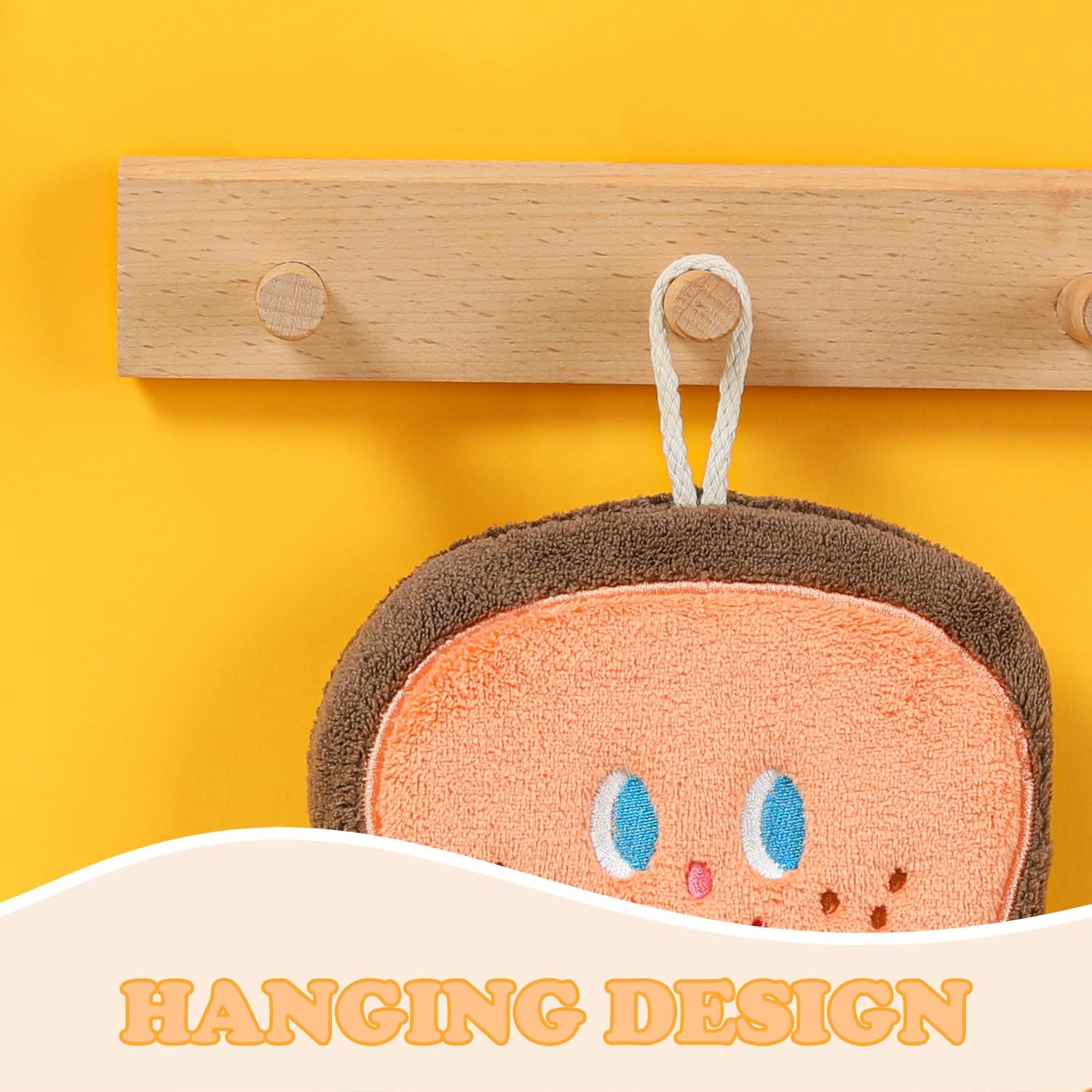 【Clearance Sale】Cute Baking Hand Towels, Bathroom Towels with Hanging Loop, Children Hand Towel Dessert, Microfiber Coral Fleece Absorbent Hand Towel for Kitchen Bedroom