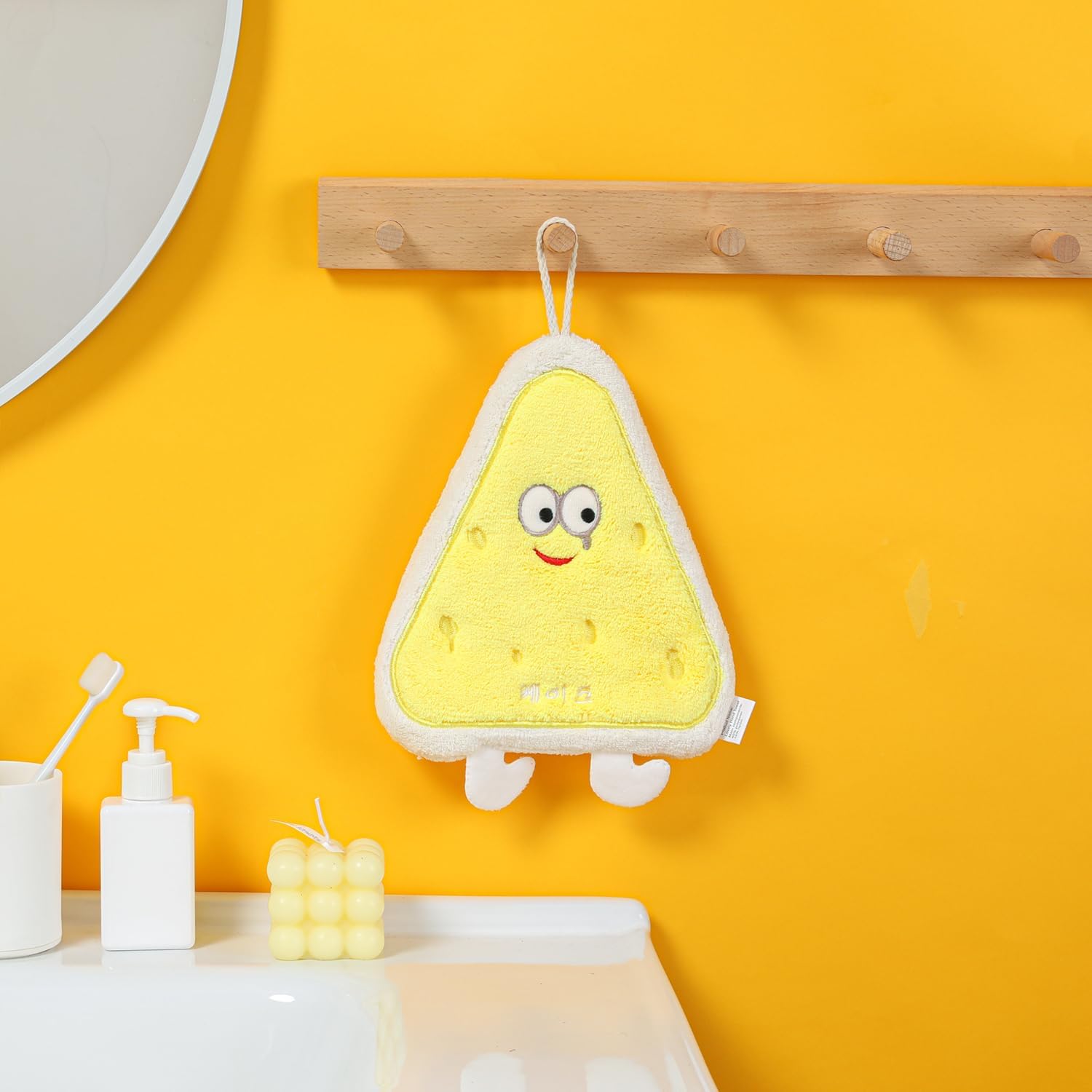 【Clearance Sale】Cute Baking Hand Towels, Bathroom Towels with Hanging Loop, Children Hand Towel Dessert, Microfiber Coral Fleece Absorbent Hand Towel for Kitchen Bedroom