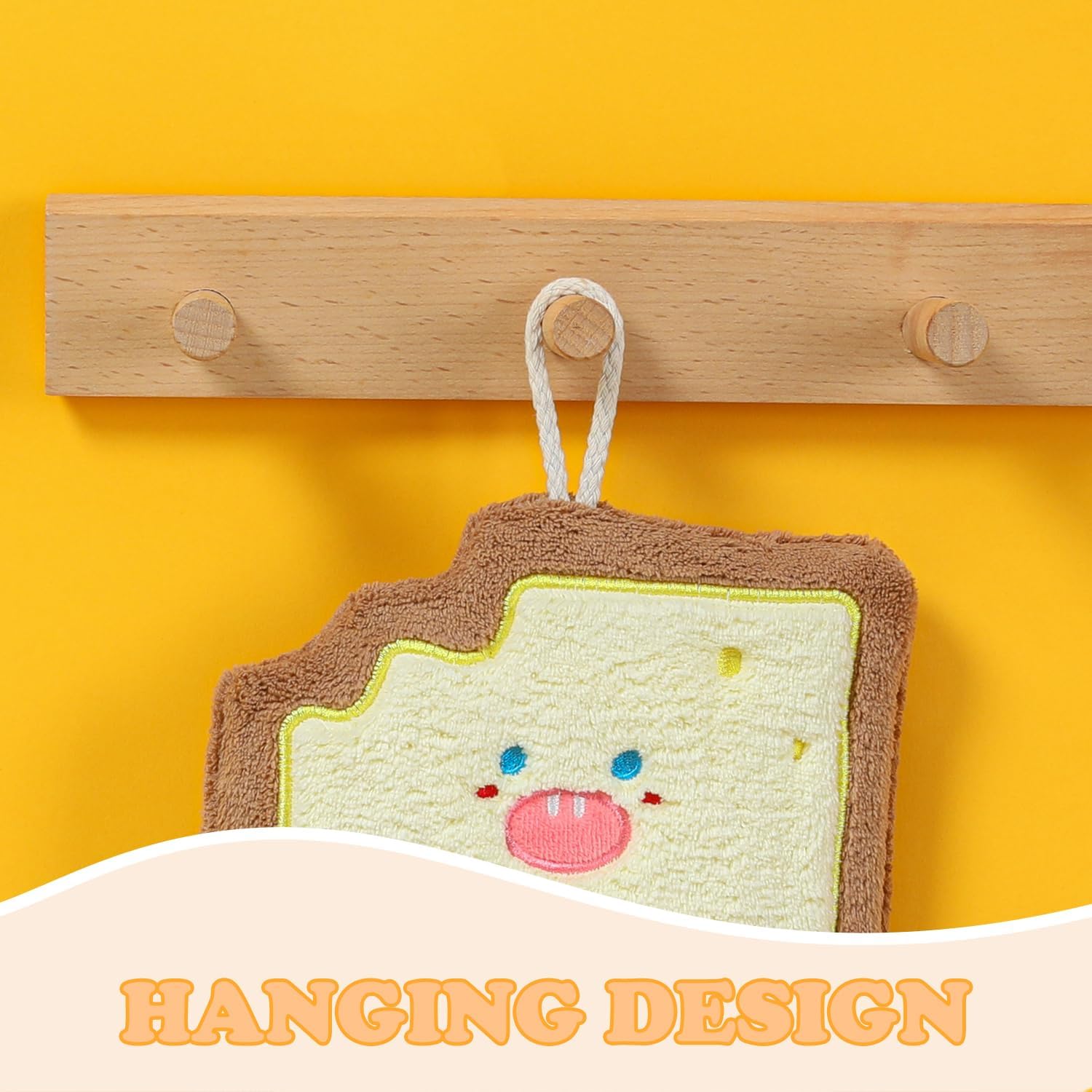 【Clearance Sale】Cute Baking Hand Towels, Bathroom Towels with Hanging Loop, Children Hand Towel Dessert, Microfiber Coral Fleece Absorbent Hand Towel for Kitchen Bedroom