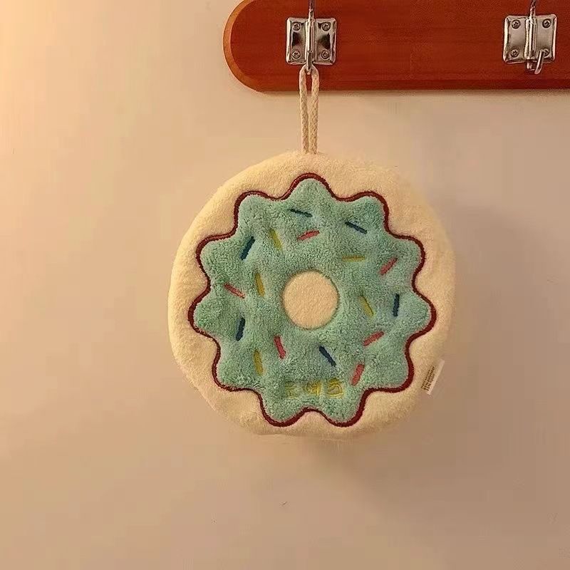 【Clearance Sale】Cute Baking Hand Towels, Bathroom Towels with Hanging Loop, Children Hand Towel Dessert, Microfiber Coral Fleece Absorbent Hand Towel for Kitchen Bedroom