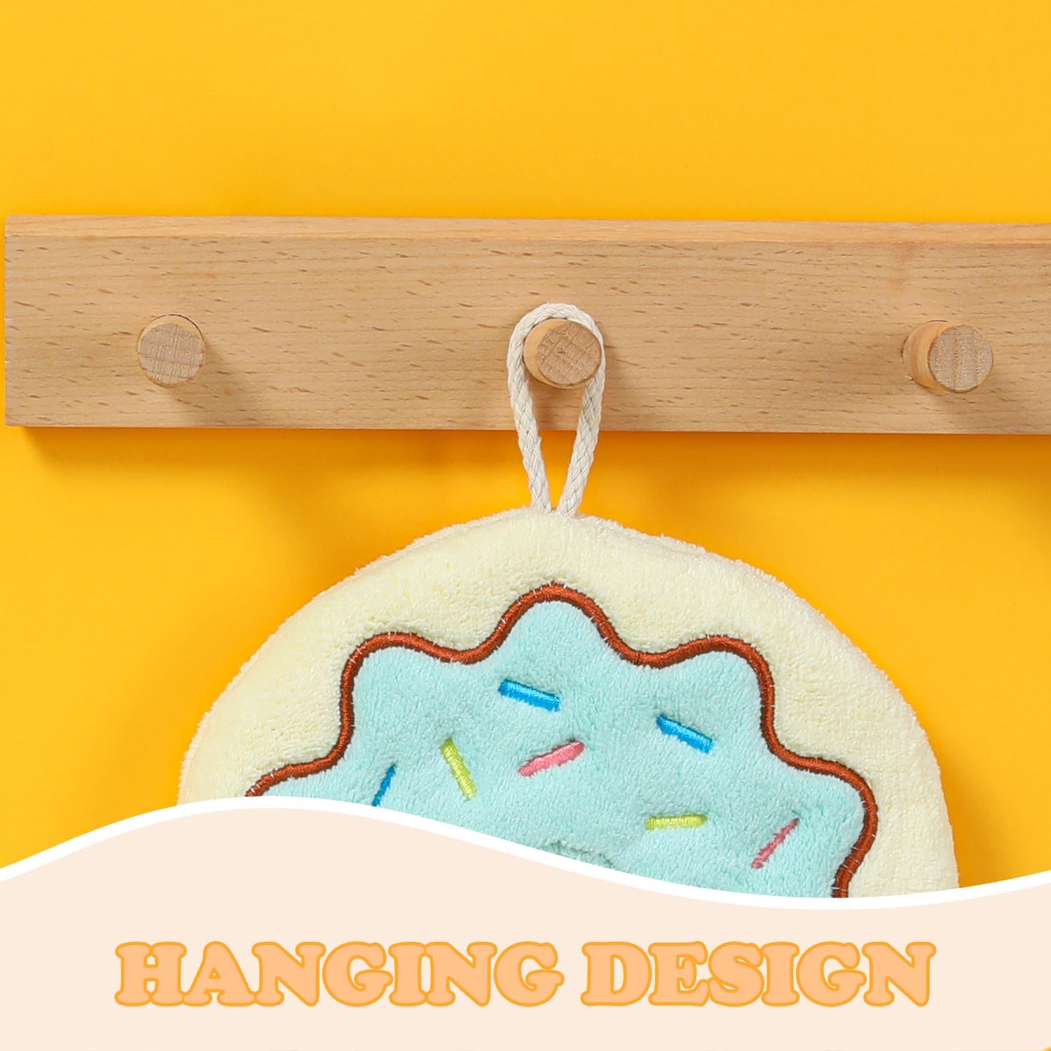 【Clearance Sale】Cute Baking Hand Towels, Bathroom Towels with Hanging Loop, Children Hand Towel Dessert, Microfiber Coral Fleece Absorbent Hand Towel for Kitchen Bedroom