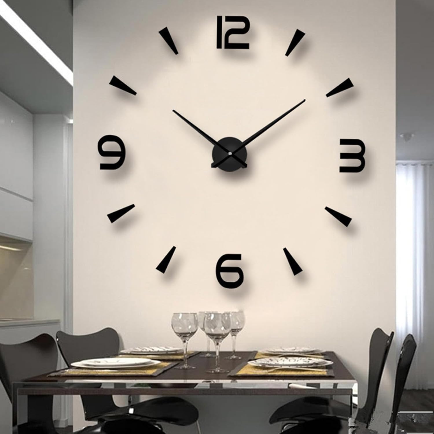 【Clearance Sale】3D DIY Wall Clock Creative Design 40cm Frameless Acrylic Wall Clock Wall Decorative Sticker Watches