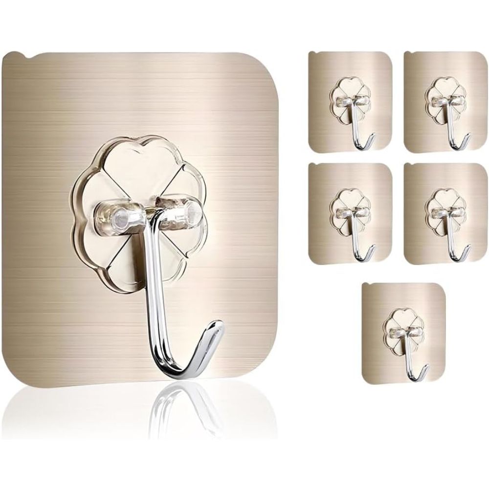 【Clearance Sale】50 Packs Adhesive Hooks, Heavy Duty 22lb(Max) Wall Hooks for Hanging Key Cup Hat Coat Holder, Transparent Waterproof Sticky Hooks Wall Hangers for Kitchen Bathroom