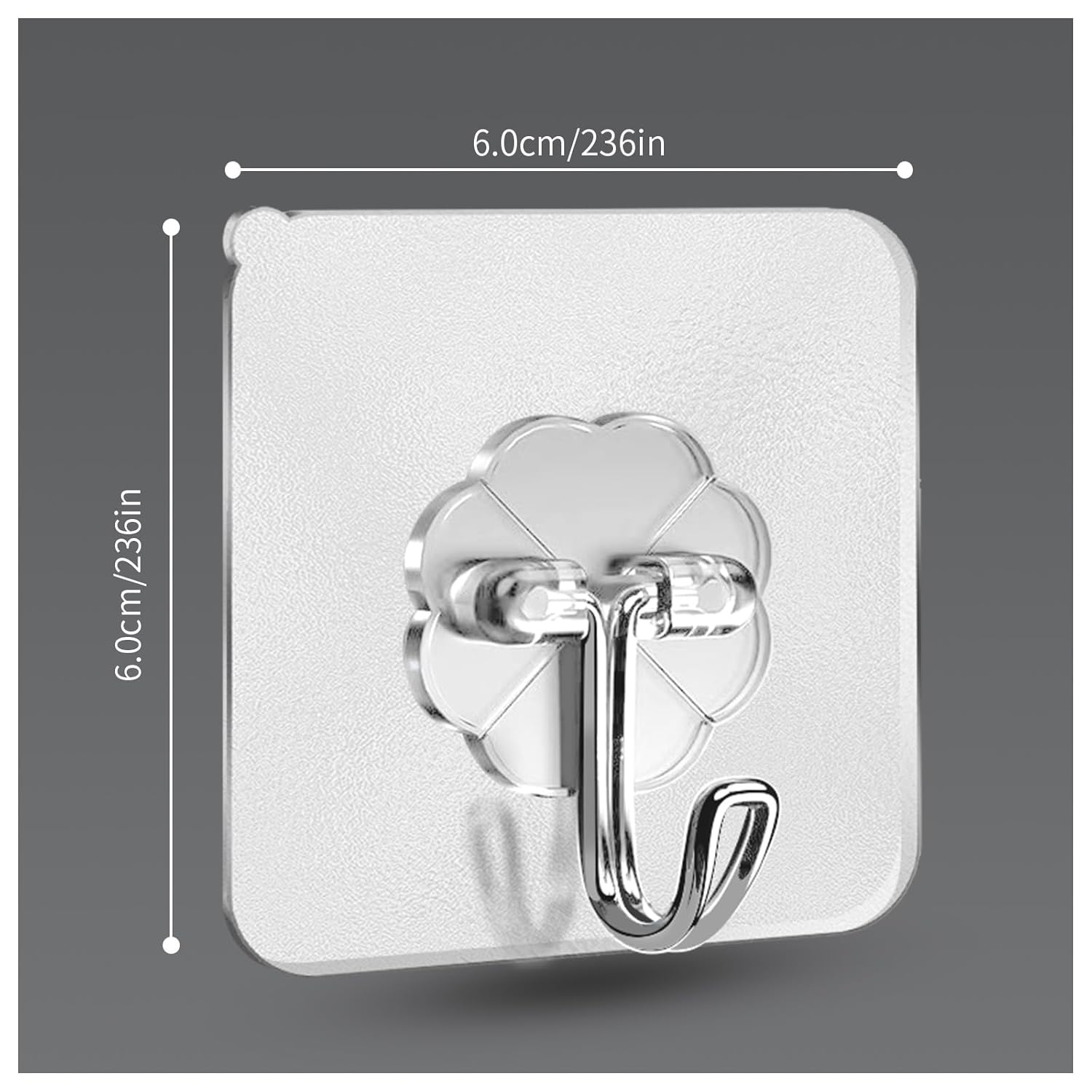 【Clearance Sale】50 Packs Adhesive Hooks, Heavy Duty 22lb(Max) Wall Hooks for Hanging Key Cup Hat Coat Holder, Transparent Waterproof Sticky Hooks Wall Hangers for Kitchen Bathroom