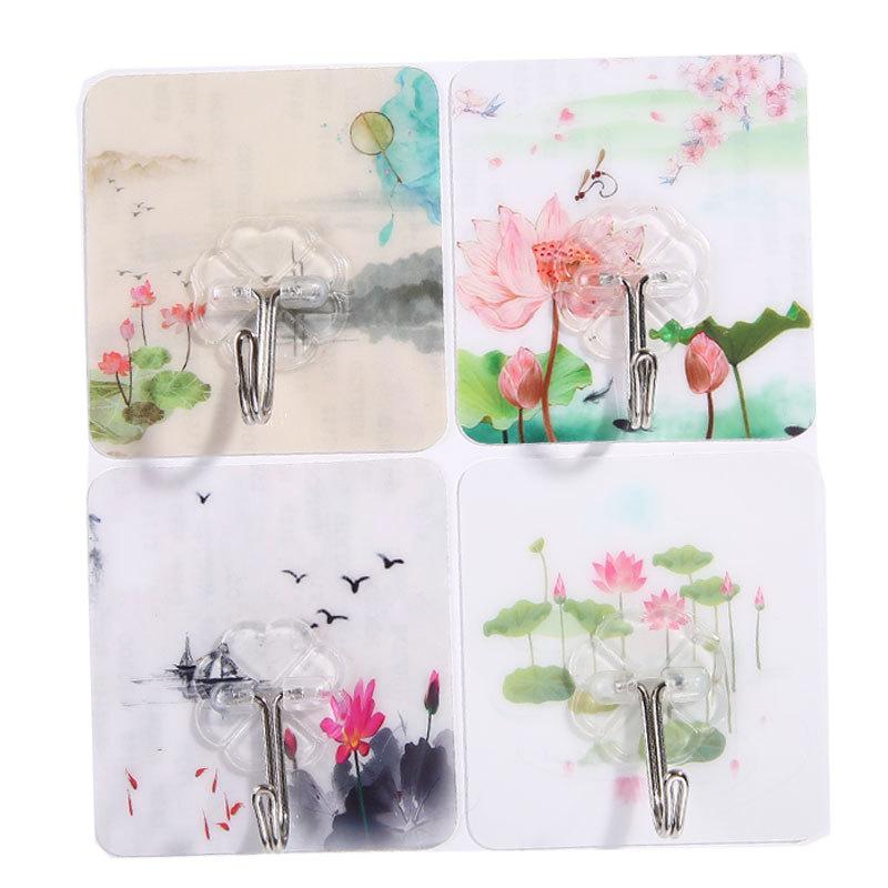 【Clearance Sale】50 Packs Adhesive Hooks, Heavy Duty 22lb(Max) Wall Hooks for Hanging Key Cup Hat Coat Holder, Transparent Waterproof Sticky Hooks Wall Hangers for Kitchen Bathroom