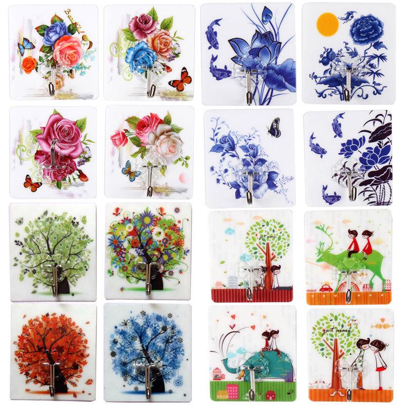 【Clearance Sale】50 Packs Adhesive Hooks, Heavy Duty 22lb(Max) Wall Hooks for Hanging Key Cup Hat Coat Holder, Transparent Waterproof Sticky Hooks Wall Hangers for Kitchen Bathroom