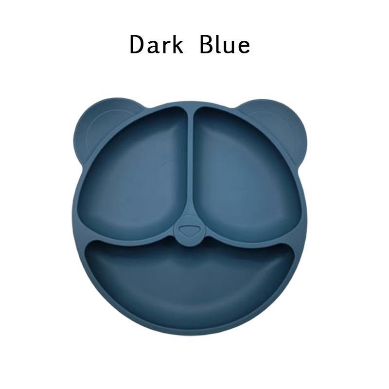 6Pcs Silicone Baby Feeding Set,Soft Baby Weaning Supplies Cute Self Feeding Eating Utensils Set Dishwasher Safe for Baby,Dark Blue