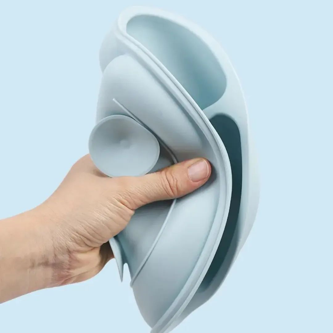 6Pcs Silicone Baby Feeding Set,Soft Baby Weaning Supplies Cute Self Feeding Eating Utensils Set Dishwasher Safe for Baby,Dark Blue