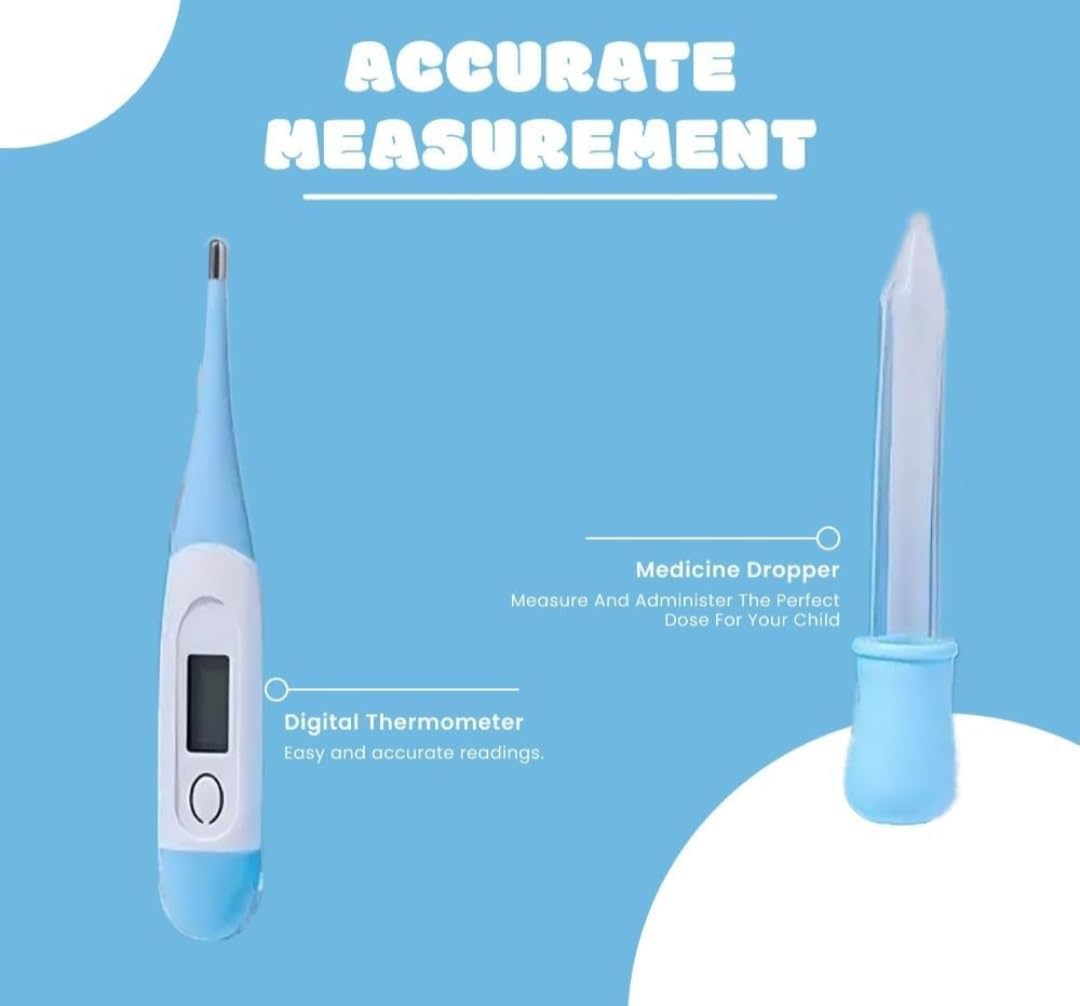 10 - piece Baby Care Set including Baby Nail Clippers, Thermometer, Toothbrush, Grooming Tools, Comb and Brush