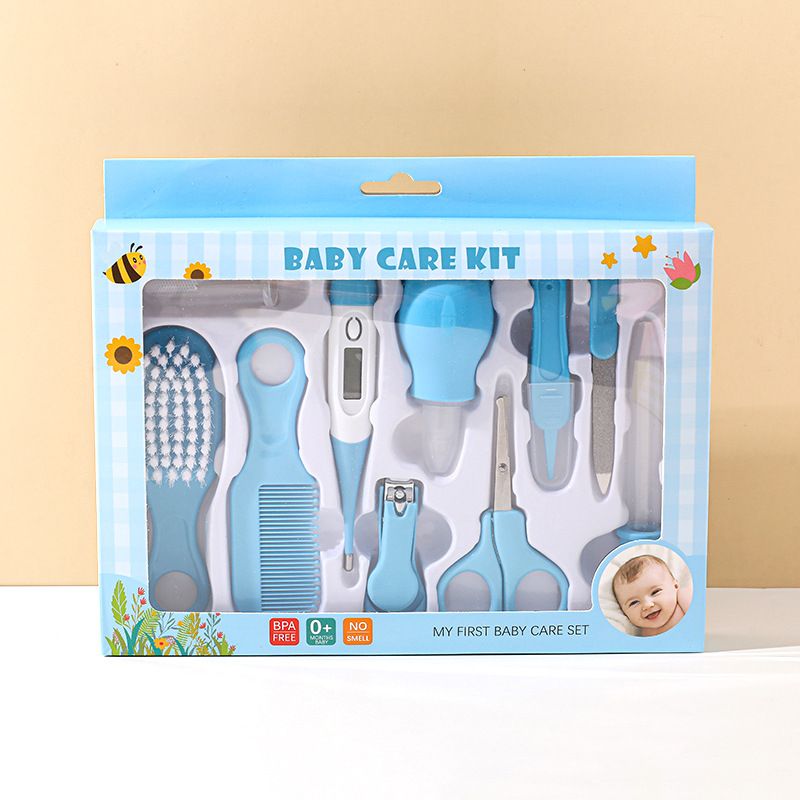 10 - piece Baby Care Set including Baby Nail Clippers, Thermometer, Toothbrush, Grooming Tools, Comb and Brush