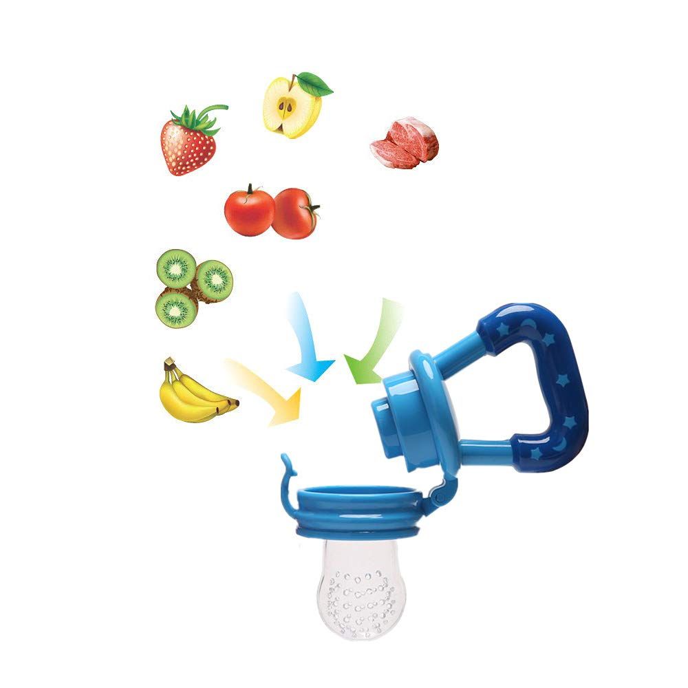 Food Feeder Baby Fruit Pacifier for Toddlers & Kids,Baby Fruit and Vegetable Star, Silicone Mesh Bag for Fruit Puree Feeding, Baby Chewing and Feeding Tableware