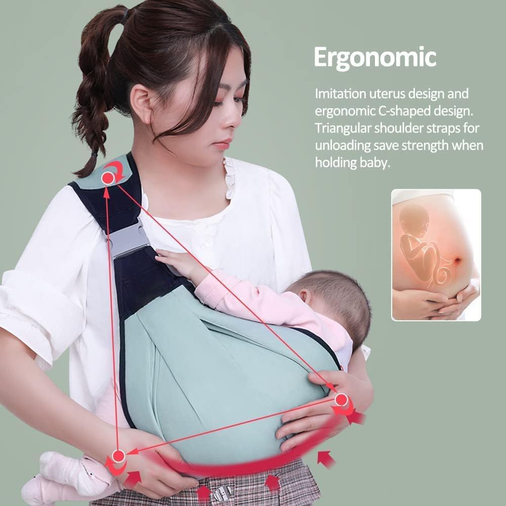 Baby Sling Carrier, Adjustable Half Wrapped Sling Hip Carrier - Lightweight Breathable Fabric for Newborn to Toddler Up to 45 lbs