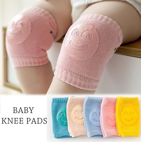Four-Season Plush Baby Knee Pads with Adjustable Elastic Cuffs - Non-Slip Crawling & Walking Support for Infants, Soft Breathable Design in Light Blue, Yellow, Pink,Baby Knee Pads, Crawling Baby Gear
