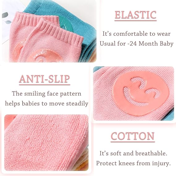 Four-Season Plush Baby Knee Pads with Adjustable Elastic Cuffs - Non-Slip Crawling & Walking Support for Infants, Soft Breathable Design in Light Blue, Yellow, Pink,Baby Knee Pads, Crawling Baby Gear