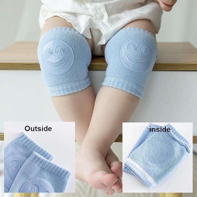 Four-Season Plush Baby Knee Pads with Adjustable Elastic Cuffs - Non-Slip Crawling & Walking Support for Infants, Soft Breathable Design in Light Blue, Yellow, Pink,Baby Knee Pads, Crawling Baby Gear