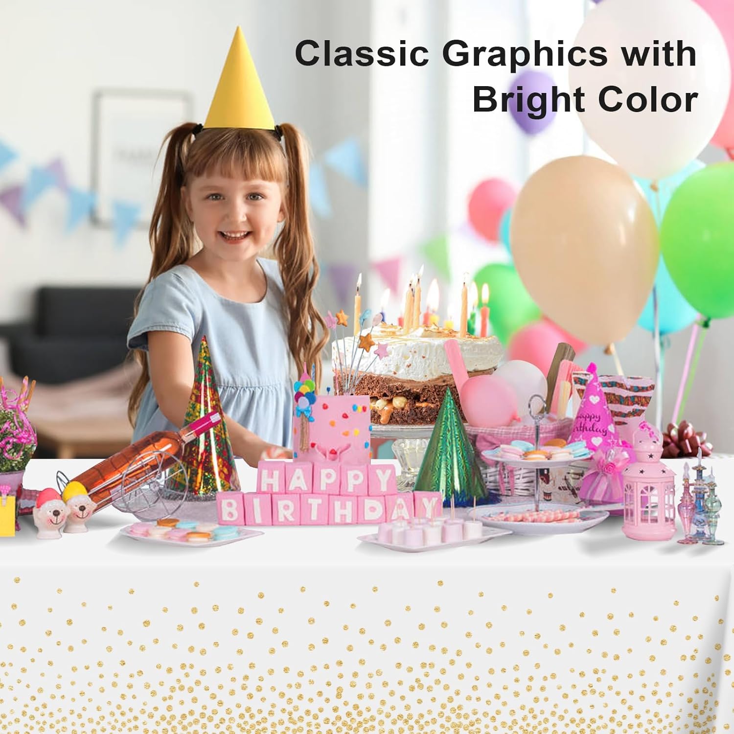 【Clearance Sale】PEVA Dot Tablecloth, White/Black PEVA Table Cloths for Parties Disposable, 137x274cm Waterproof Rectangular Camping Tablecloth for Birthday Party Picnic Baby Shower