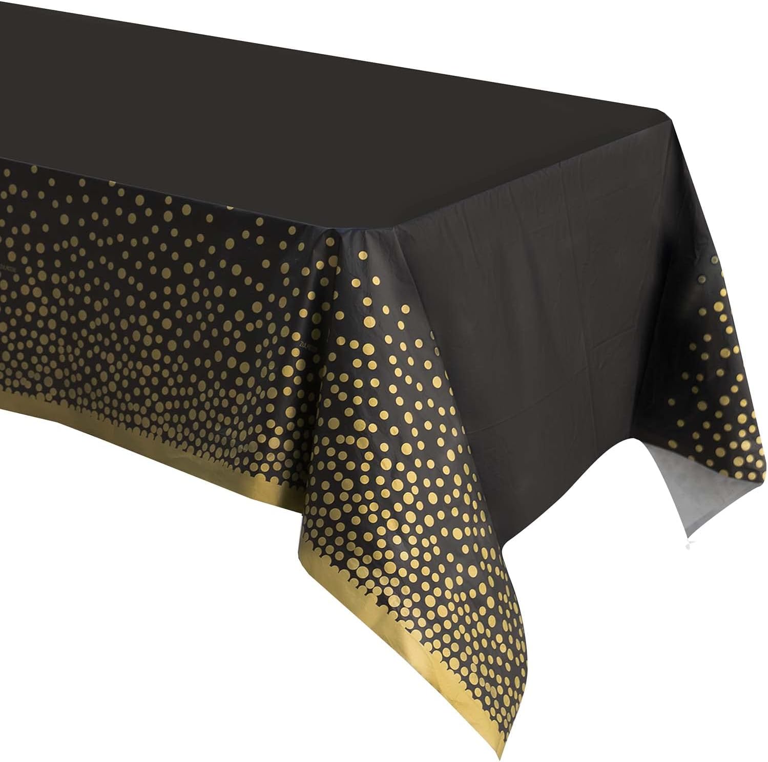 【Clearance Sale】PEVA Dot Tablecloth, White/Black PEVA Table Cloths for Parties Disposable, 137x274cm Waterproof Rectangular Camping Tablecloth for Birthday Party Picnic Baby Shower