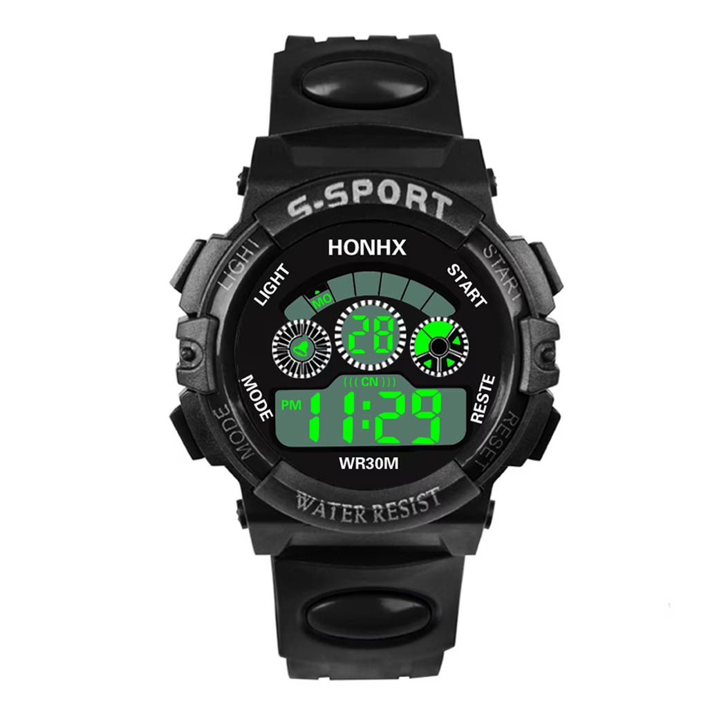 Multifunctional Kids' Watch with 7 - Color Light, Waterproof, for Students, Men's Analog Digital Military Sport Wristwatch - LED Waterproof Luminous Watch for Everyday Use