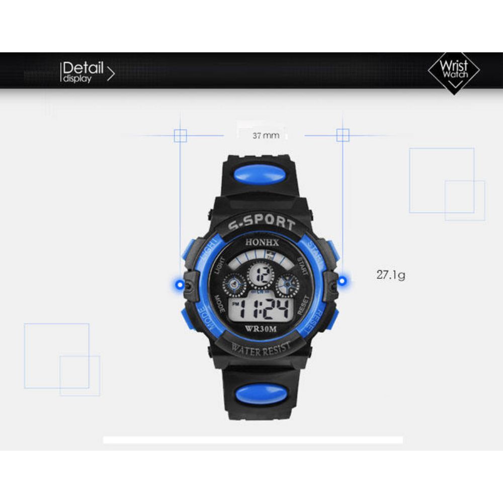 Multifunctional Kids' Watch with 7 - Color Light, Waterproof, for Students, Men's Analog Digital Military Sport Wristwatch - LED Waterproof Luminous Watch for Everyday Use