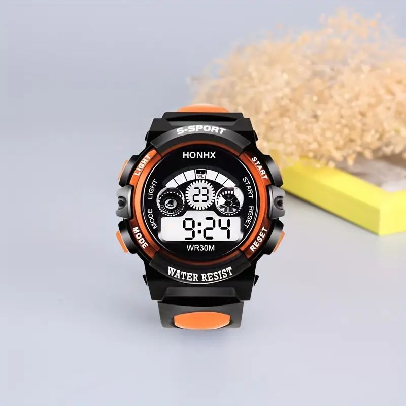 Multifunctional Kids' Watch with 7 - Color Light, Waterproof, for Students, Men's Analog Digital Military Sport Wristwatch - LED Waterproof Luminous Watch for Everyday Use
