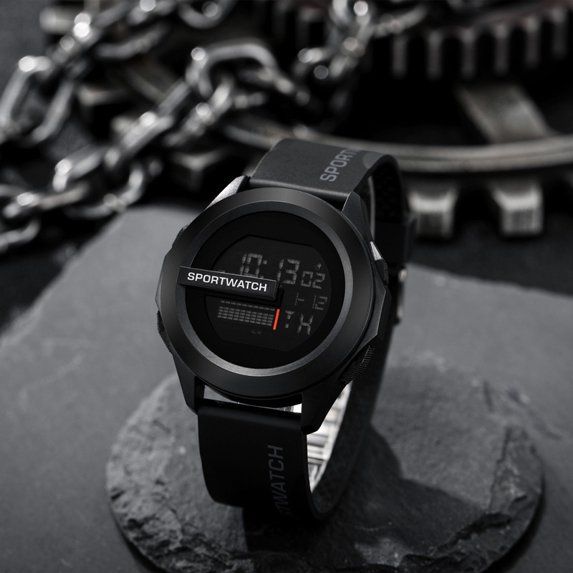 【Clearance Sale】Men's fashionable sports digital circular luminous leisure multi-functional rubber strap watch - 50m Water Resistance, Sports & Fashionable, for Outdoor Adventure & Decoration