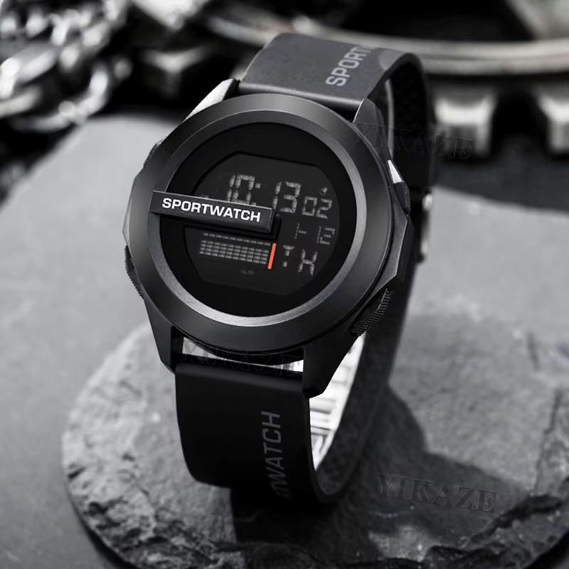 【Clearance Sale】Men's fashionable sports digital circular luminous leisure multi-functional rubber strap watch - 50m Water Resistance, Sports & Fashionable, for Outdoor Adventure & Decoration