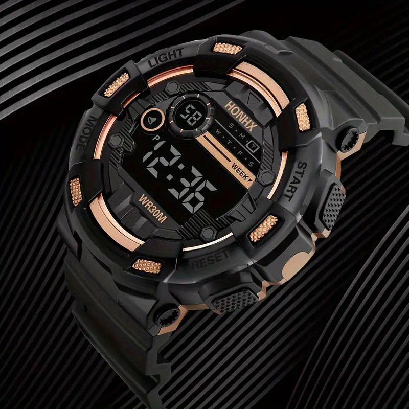 Bestselling Men's Sports Waterproof Multifunctional LED Digital Watch for Middle School Students, Men' port Waterproof Multi Functional Electronic tudent Watch Night Light Timing