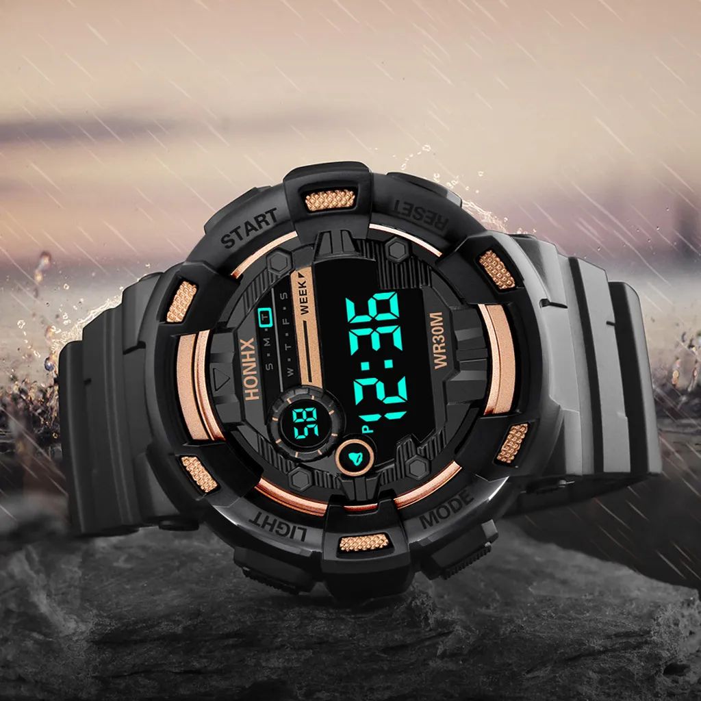 Bestselling Men's Sports Waterproof Multifunctional LED Digital Watch for Middle School Students, Men' port Waterproof Multi Functional Electronic tudent Watch Night Light Timing